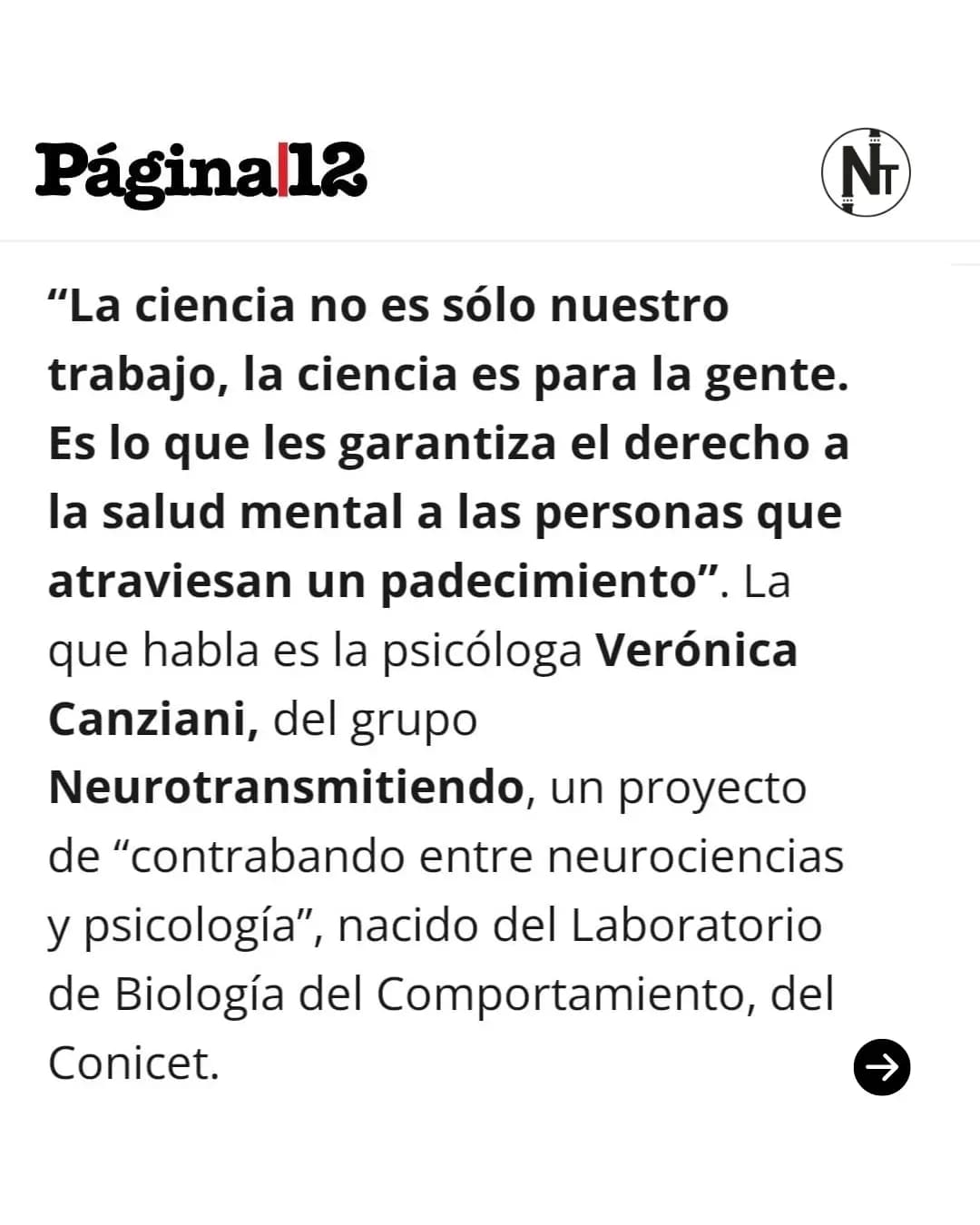 “La ciencia es para la gente.”
