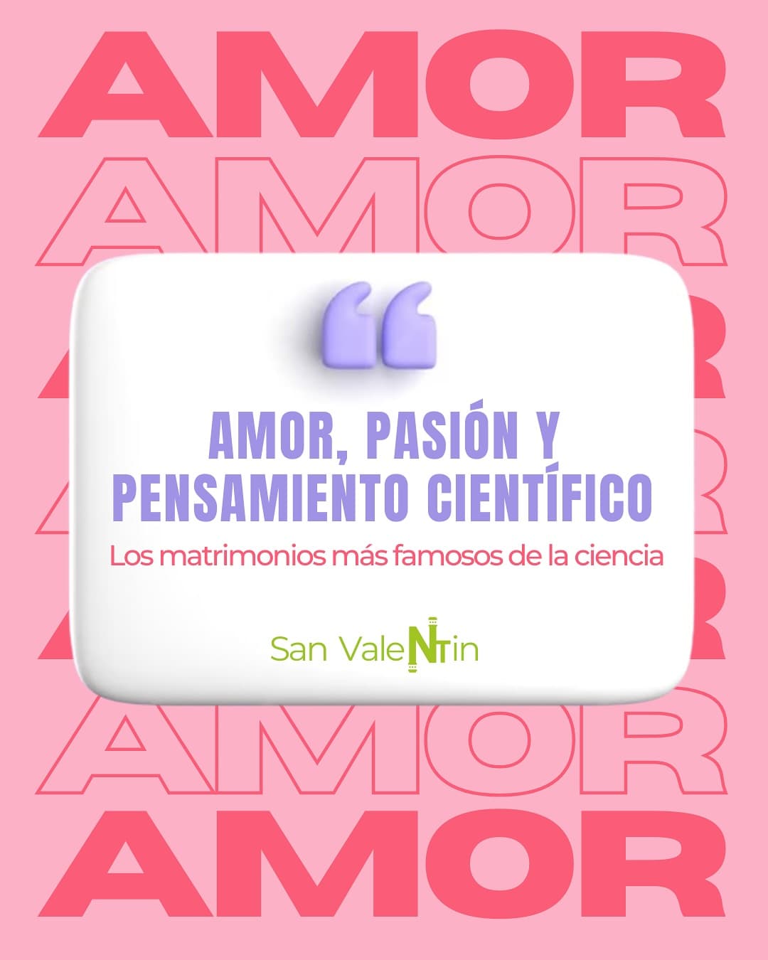 Hoy es san Valentín y nos ponemos románticos, venimos a mostrarte las mejores parejas en la ciencia