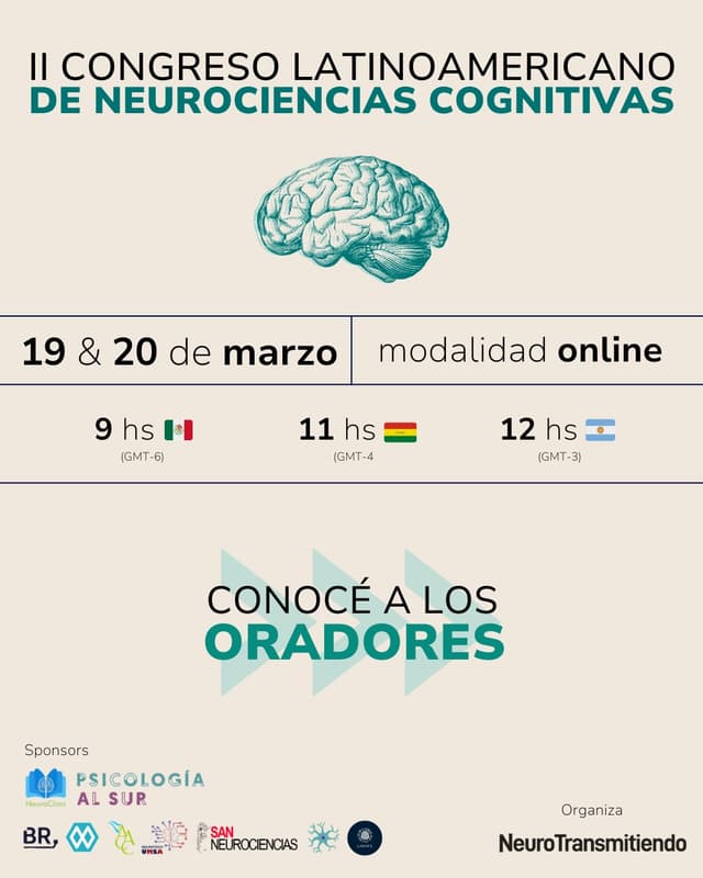 Ya tenemos confirmados a los referentes que nos acompañarán en el II Congreso Latinoamericano de Neurociencias Cognitiva